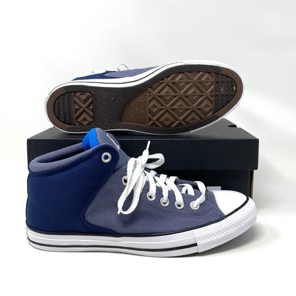 Converse Women's Size 10 170124F CTAS HI STREET Midnight Navy Canvas Mid Sneaker - Picture 2 of 10